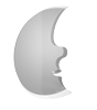 Acrylglasplatte in Mond-Form konturgefräst <br>einseitig 4/0-farbig bedruckt