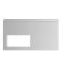 Briefumschlag DIN lang quer, haftklebend mit Fenster, beidseitig 1/1 schwarz-/weiß bedruckt