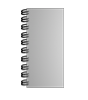 Broschüre mit Metall-Spiralbindung, Endformat DIN lang (99 x 210 mm), 100-seitig