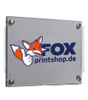 Firmenschild in Frei-Form (max. 4 Konturfräsungen möglich), einseitig 4/0-farbig bedruckt