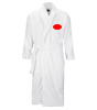 Kimono-Bademantel unisex, mehrfarbig bestickt mit Ihrem Motiv, Brust links