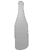 Weiße Wellpappe in Flasche-Form konturgefräst <br>einseitig 4/0-farbig bedruckt