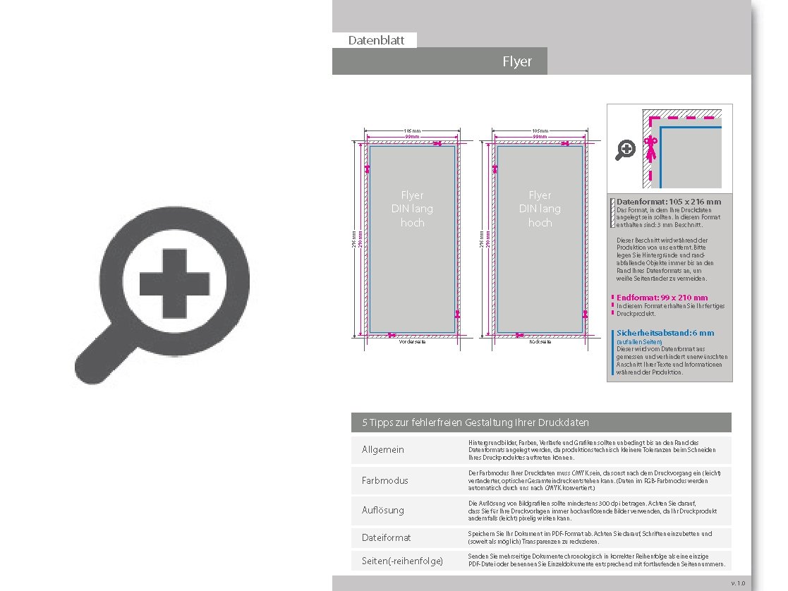 Product Bild multiloft-flyer_din_lang_hoch_(9_9_cm_x_21_0_cm)_beidseitig_folienkaschiert_matt_und_einseitiger_hei__folienpr__gung_silber__4_4_farbig_(beidseitiger_druck)