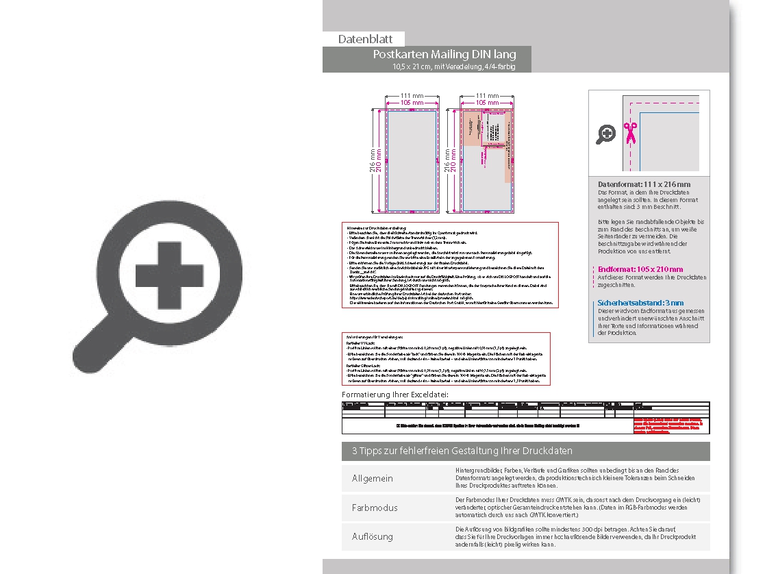 Product Bild postkarten-mailing_din_lang_(10_5_cm_x_21_0_cm)_mit_hochglanz-uv-lack