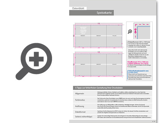 Product Bild speisekarte__gefalzt_auf_din_a6__6-seiter_(zickzackfalz)